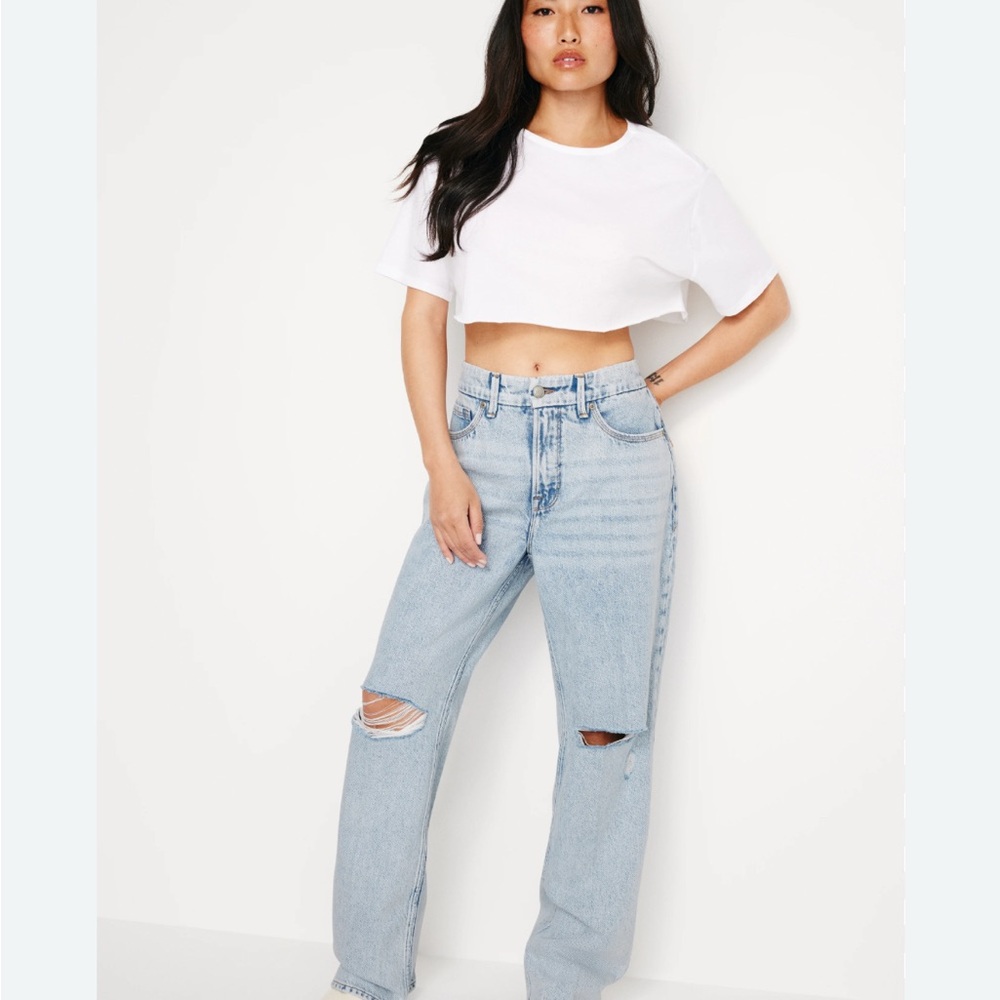 Good American Blue Boyfriend Jeans